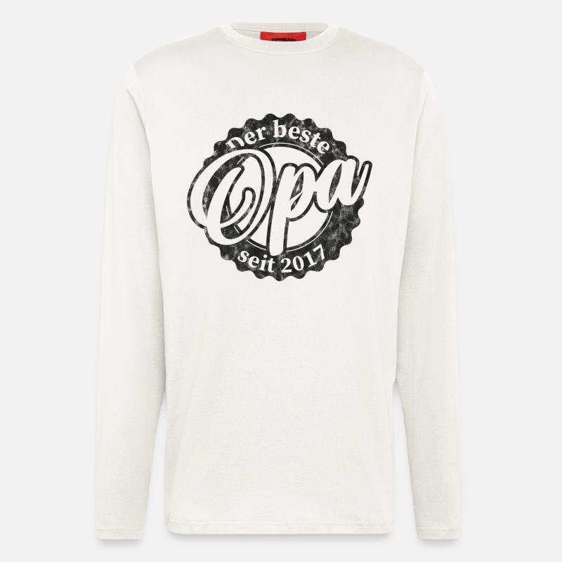 Der Beste Opa seit 2017 - Langarmshirt - made by SPREAD  - OFF WHITE