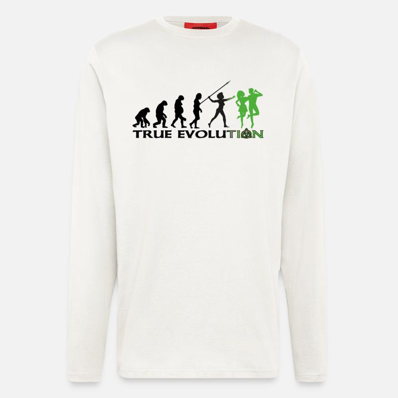 Évolution vers la danse traditionnelle irlandaise - Manches longues bio décontracté fabriqué en UE - OFF WHITE