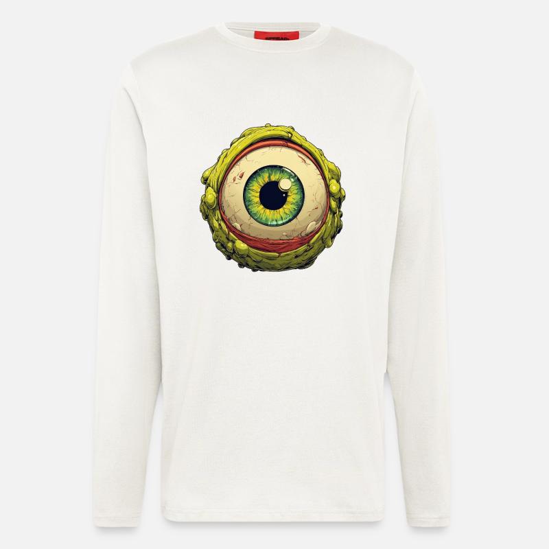 Alien Eye Orb Grüner Blick - Langarmshirt - made by SPREAD  - OFF WHITE