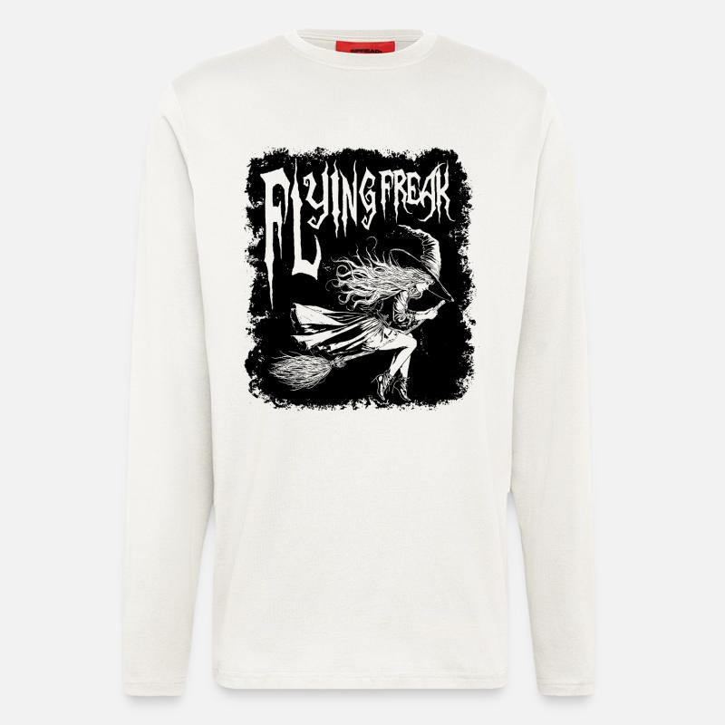 Flying Freak Witch Schwarzes Design - Langarmshirt - made by SPREAD - OFF WHITE