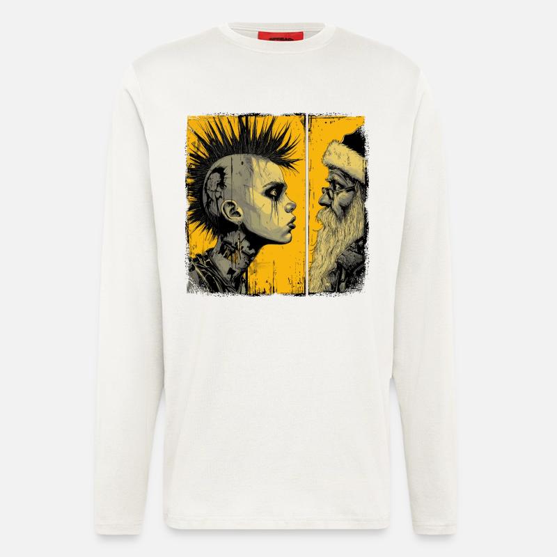 Punk trifft Weihnachtsmann  - Langarmshirt - made by SPREAD  - OFF WHITE