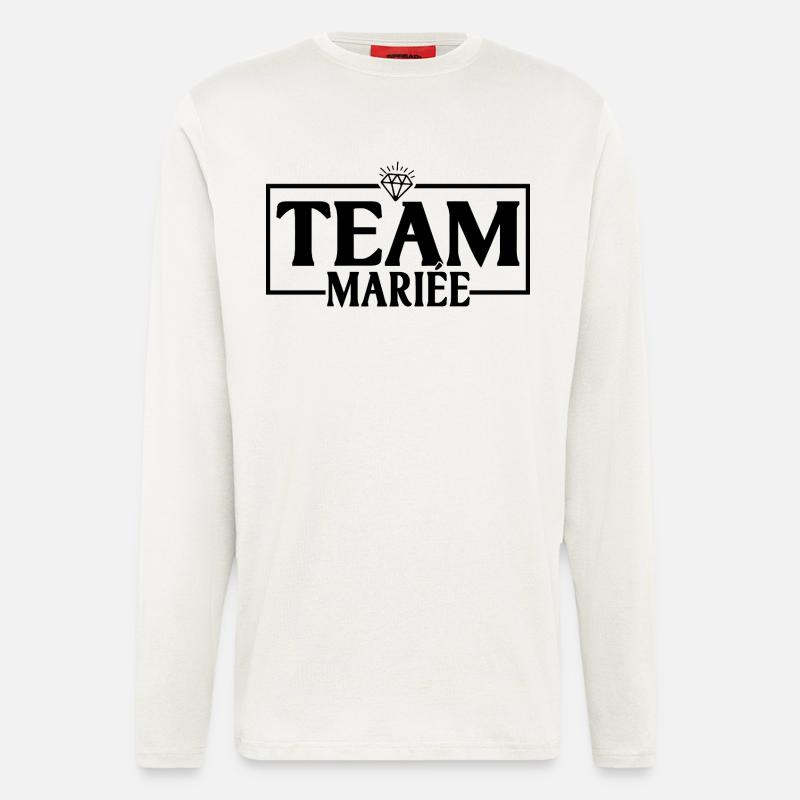 Team Braut gestaltet eleganten Junggesellenabschied - Langarmshirt - made by SPREAD  - OFF WHITE