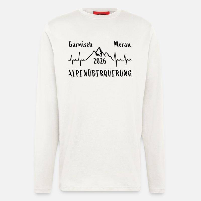 ALPENÜBERQUERUNG 2026 Oberstdorf Meran - Langarmshirt - made by SPREAD  - OFF WHITE