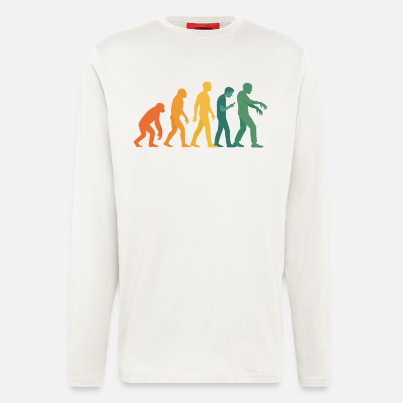 Evolution Silhouette Dégradé - Manches longues bio décontracté fabriqué en UE - OFF WHITE