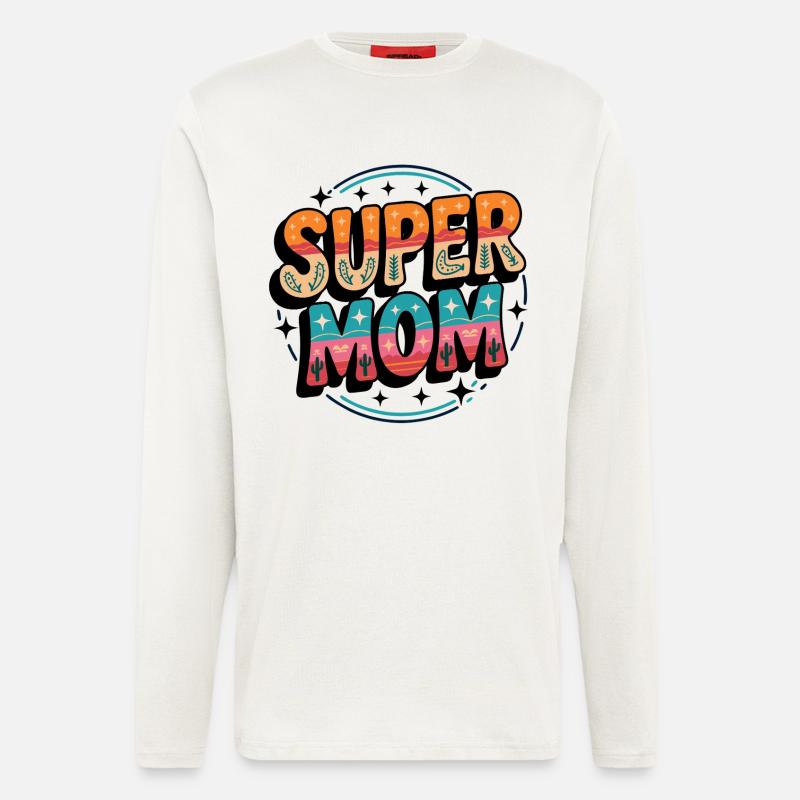 Supermom Super Mama - Langarmshirt - made by SPREAD - OFF WHITE