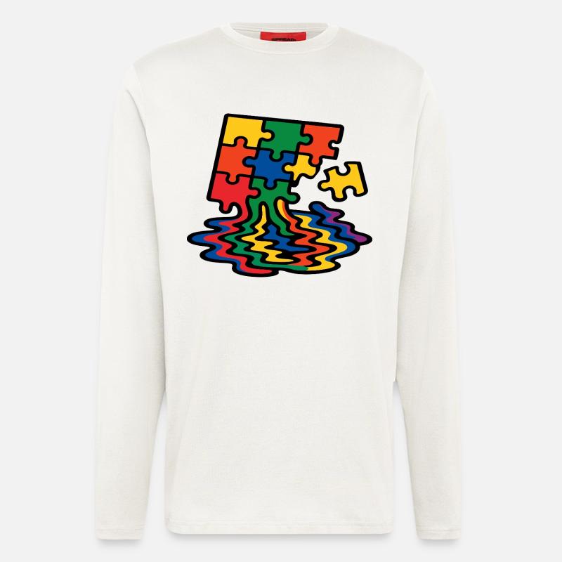 Regenbogen Puzzle Baum Splash - Langarmshirt - made by SPREAD  - OFF WHITE