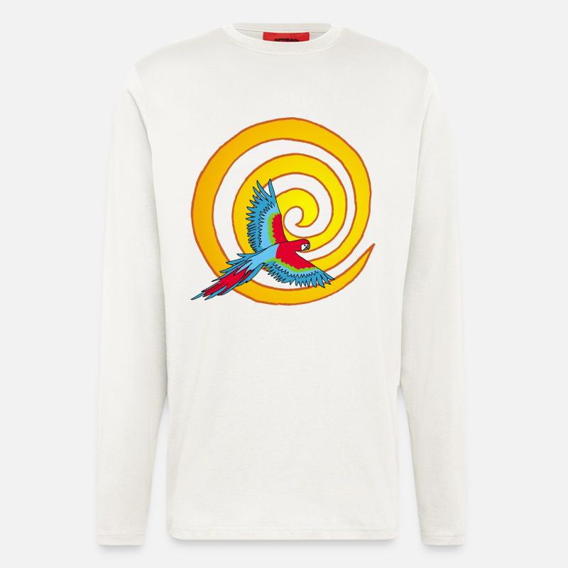 Die Sonne und der Vogel - Langarmshirt - made by SPREAD  - OFF WHITE