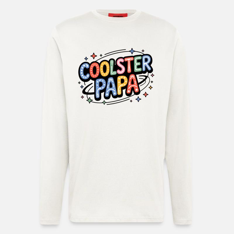 Coolster Papa bunte Retro-Buchstaben - Langarmshirt - made by SPREAD  - OFF WHITE