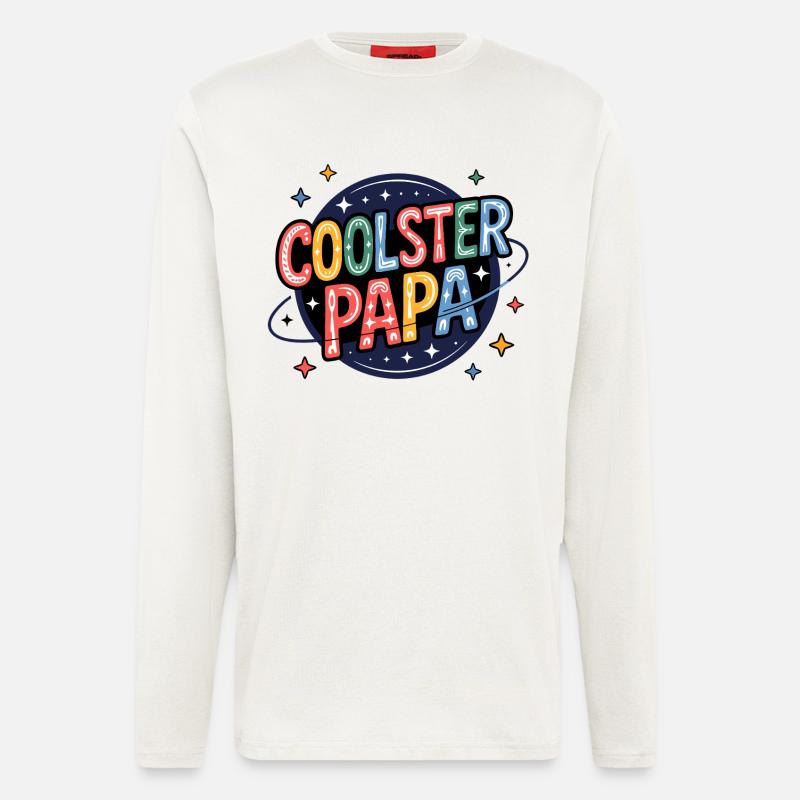 Coolster Papa – bunter Retro-Dad Print - Langarmshirt - made by SPREAD  - OFF WHITE
