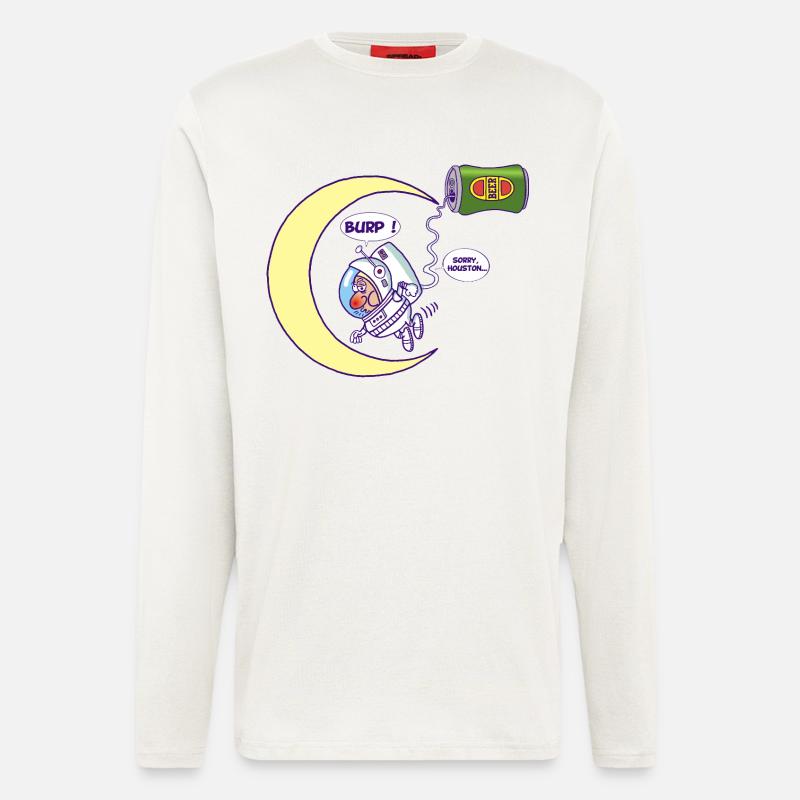 Astronaut und Bier - Langarmshirt - made by SPREAD  - OFF WHITE