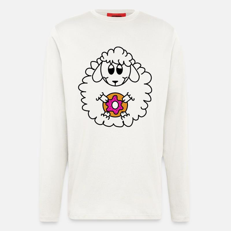 Merinoschaf mit Donut - Langarmshirt - made by SPREAD  - OFF WHITE