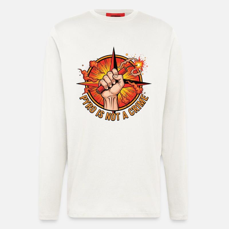 Pyro ist kein Verbrechen Feuerwerk - Langarmshirt - made by SPREAD  - OFF WHITE