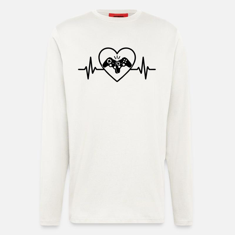 Controller Heart Gamer Love Video Games - Longsleeve - made by SPREAD  - OFF WHITE