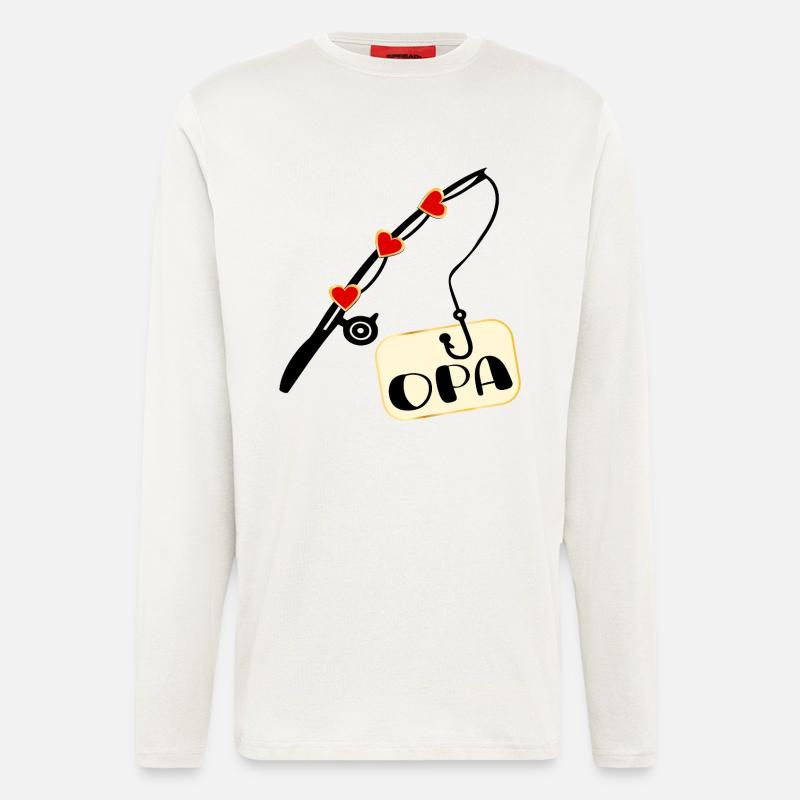 Canne à pêche Pêche Papy - Manches longues bio décontracté fabriqué en UE - OFF WHITE