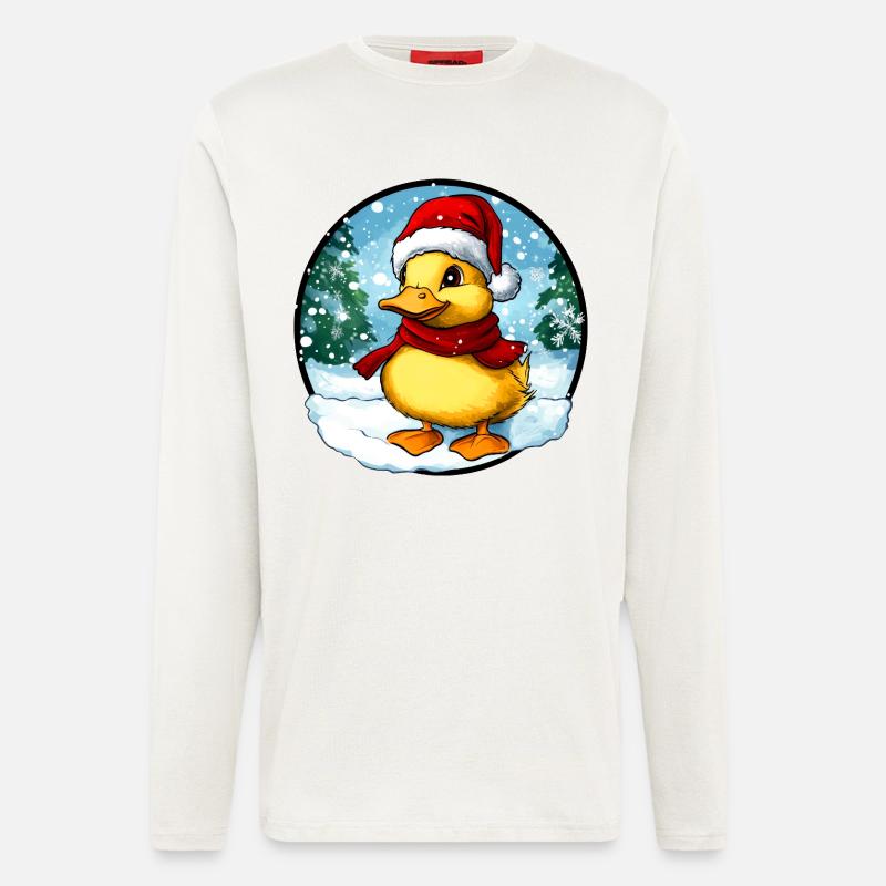 Weihnachtsmann Entchen - Langarmshirt - made by SPREAD  - OFF WHITE