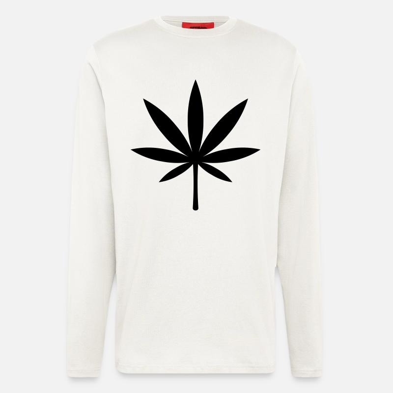 Cannabis / Marijuana / Hemp Leaf (Black) - Longsleeve - made by SPREAD  - OFF WHITE