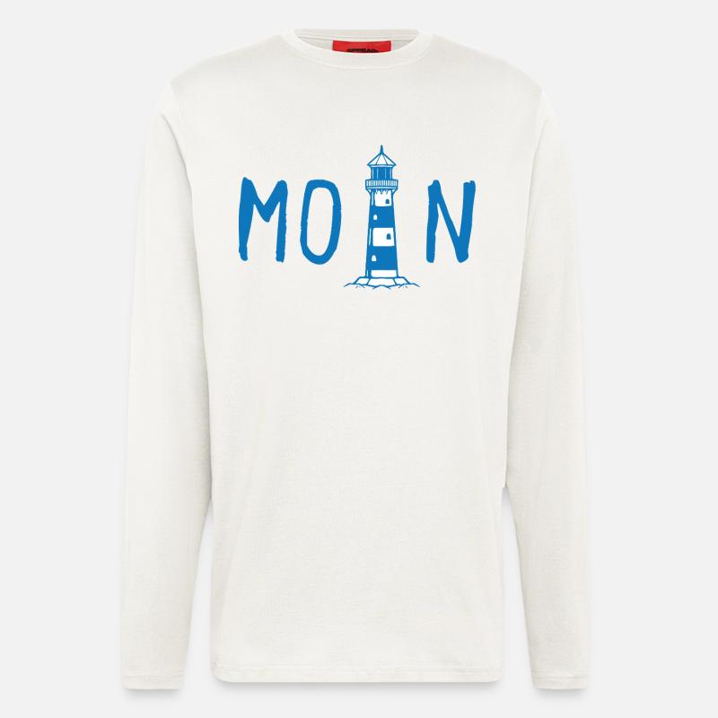 Moin mit Leuchtturm - Langarmshirt - made by SPREAD  - OFF WHITE
