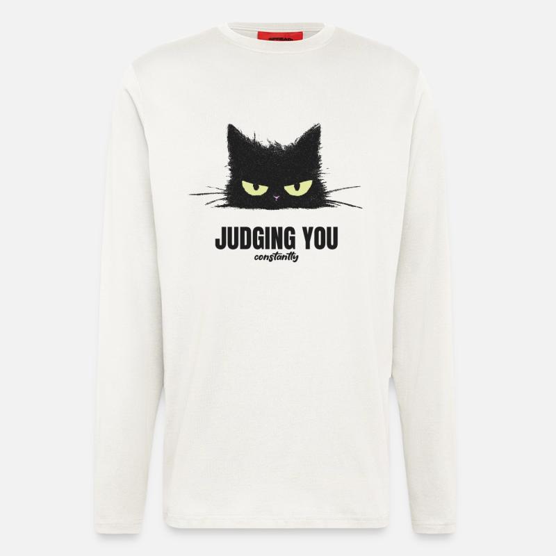 Die Urteilskatze - Langarmshirt - made by SPREAD  - OFF WHITE