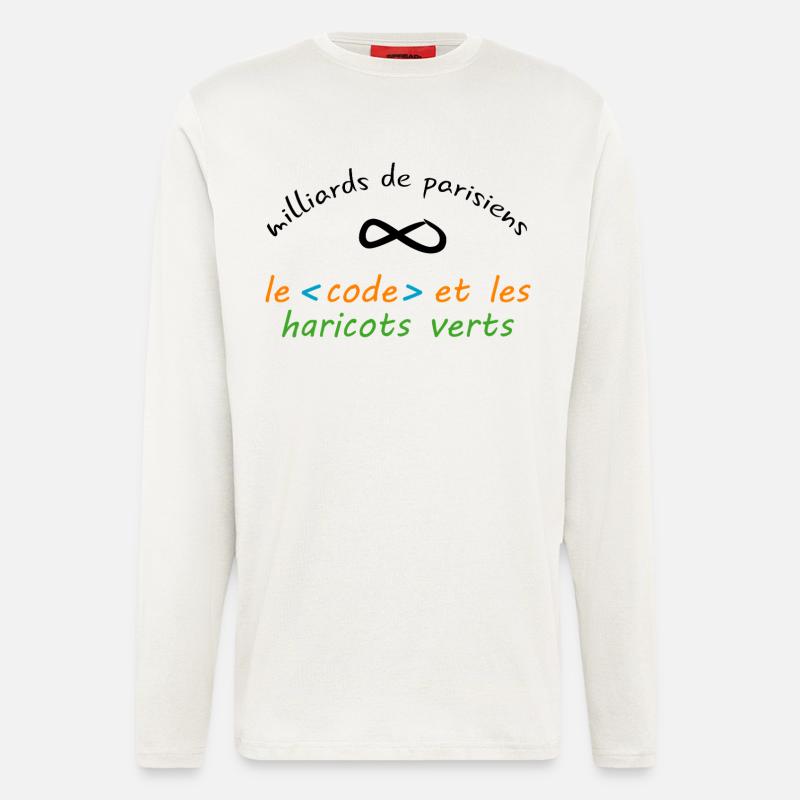 8_milliards_de_parisiens_le_code_et_les_haricot - Langarmshirt - made by SPREAD  - OFF WHITE