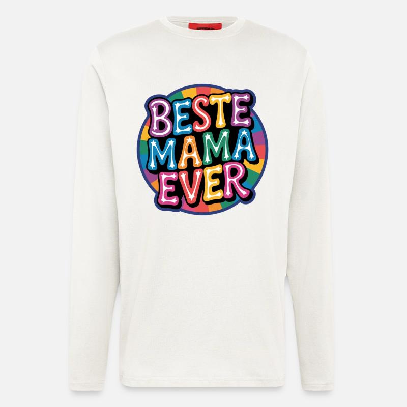 Beste Mama Ever Regenbogen Design - Langarmshirt - made by SPREAD  - OFF WHITE