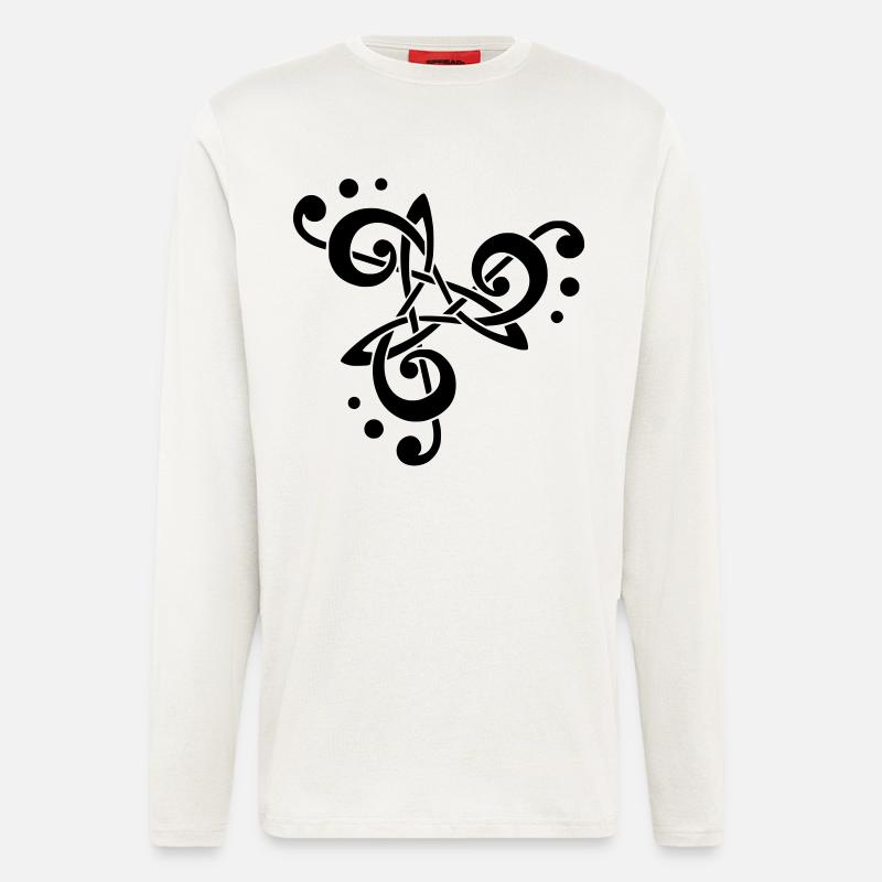 Musikalische Note in Triskelion - Langarmshirt - made by SPREAD  - OFF WHITE