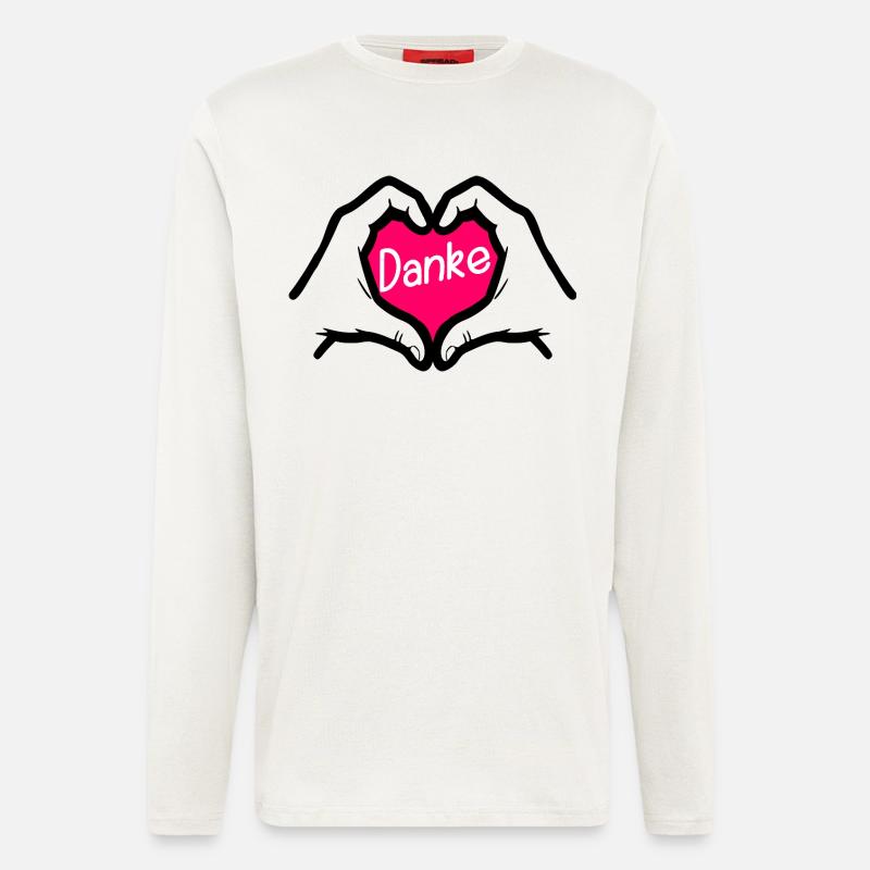 Dankeschön Danke HERZ - Langarmshirt - made by SPREAD  - OFF WHITE
