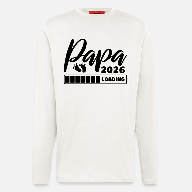 Papa 2026 loading - Schwangerschaft - Geschenk - Langarmshirt - made by SPREAD  - OFF WHITE