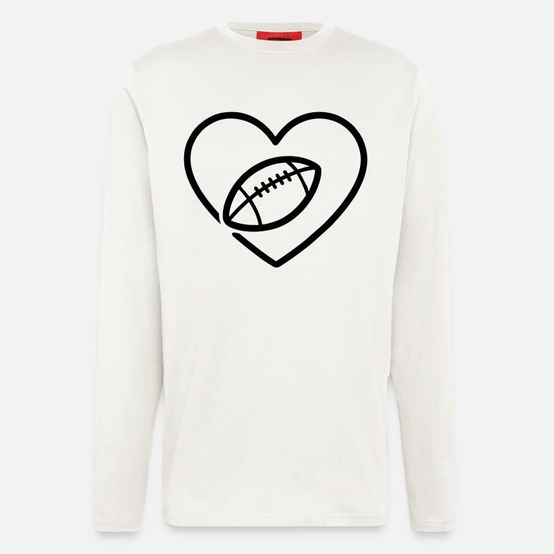 Cuore Rugby XV – Passione Rugby - Manches longues bio décontracté fabriqué en UE - OFF WHITE