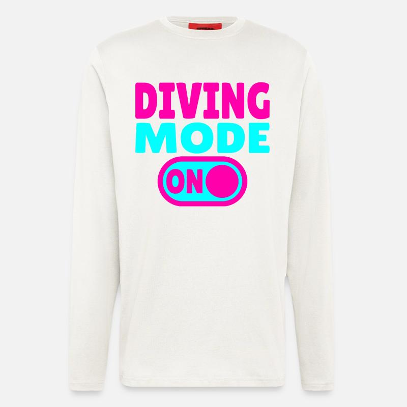 Mode plongée activé – Tauchen - Manches longues bio décontracté fabriqué en UE - OFF WHITE
