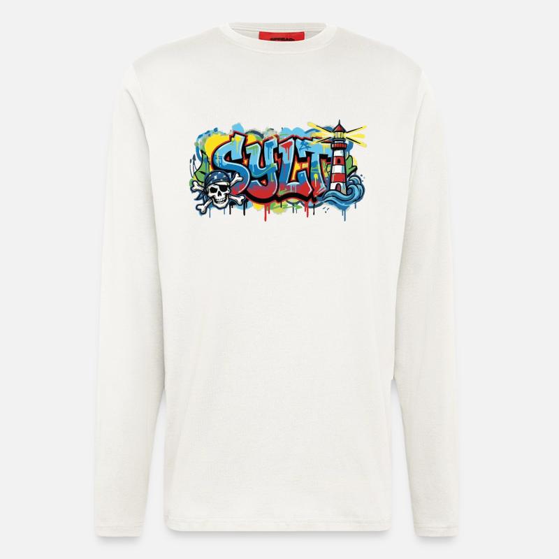 Sylt Graffiti with Lighthouse - Longsleeve - made by SPREAD  - OFF WHITE