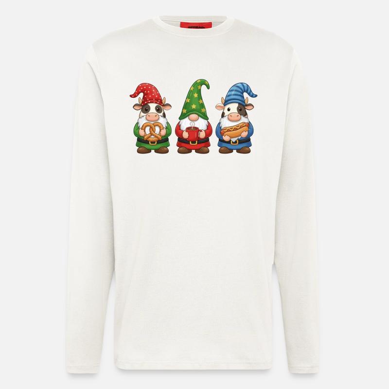 Vache Joyeux Noël Cool Noël - Manches longues bio décontracté fabriqué en UE - OFF WHITE