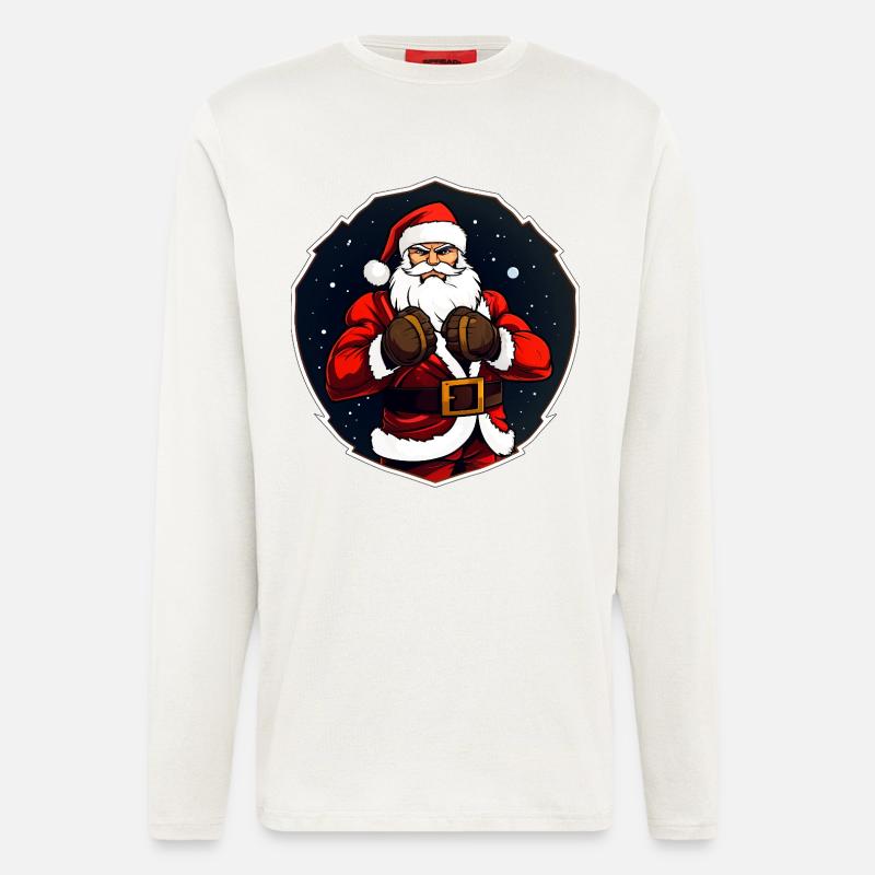 Weihnachten Fighter - Langarmshirt - made by SPREAD  - OFF WHITE