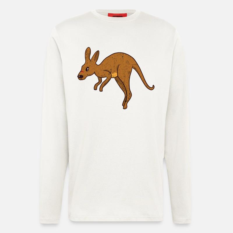 Kangaroo Vintage Rust Texture - Longsleeve - made by SPREAD  - OFF WHITE