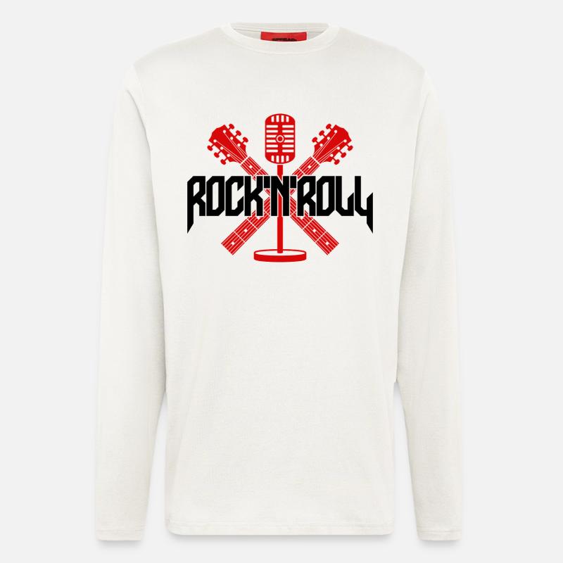 Rock 'N' Roll Microphone and Guitars - Longsleeve - made by SPREAD - OFF WHITE
