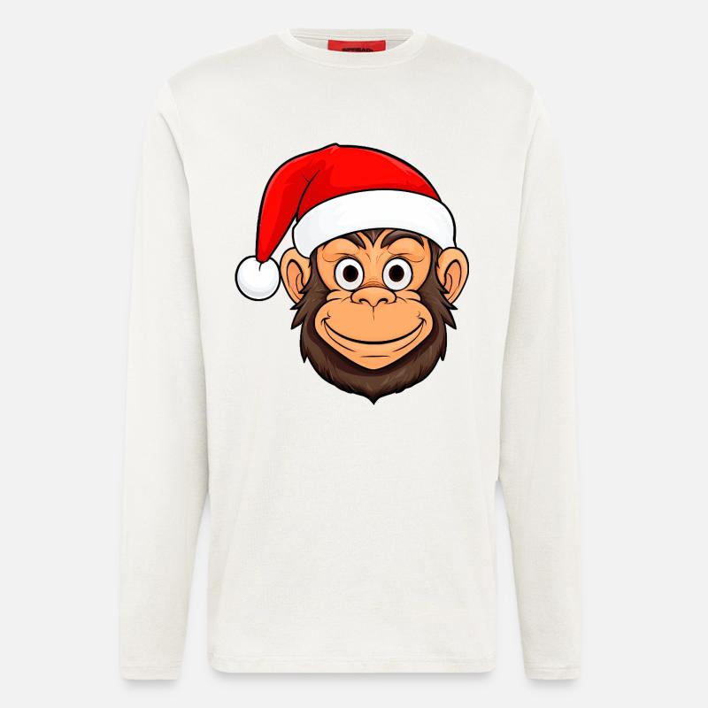 Monkey Christmas / Santa Claus Monkey - Longsleeve - made by SPREAD  - OFF WHITE