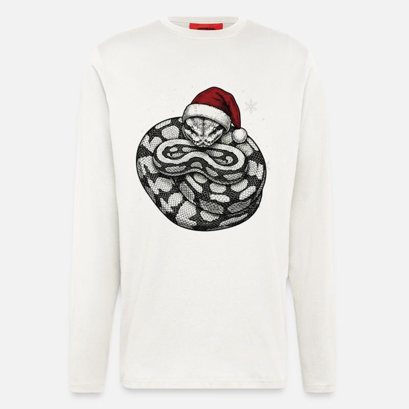 Königspython Weihnachten Ball Python Schlange - Langarmshirt - made by SPREAD  - OFF WHITE