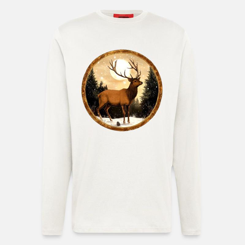 Hirsch im Schnee - Langarmshirt - made by SPREAD  - OFF WHITE