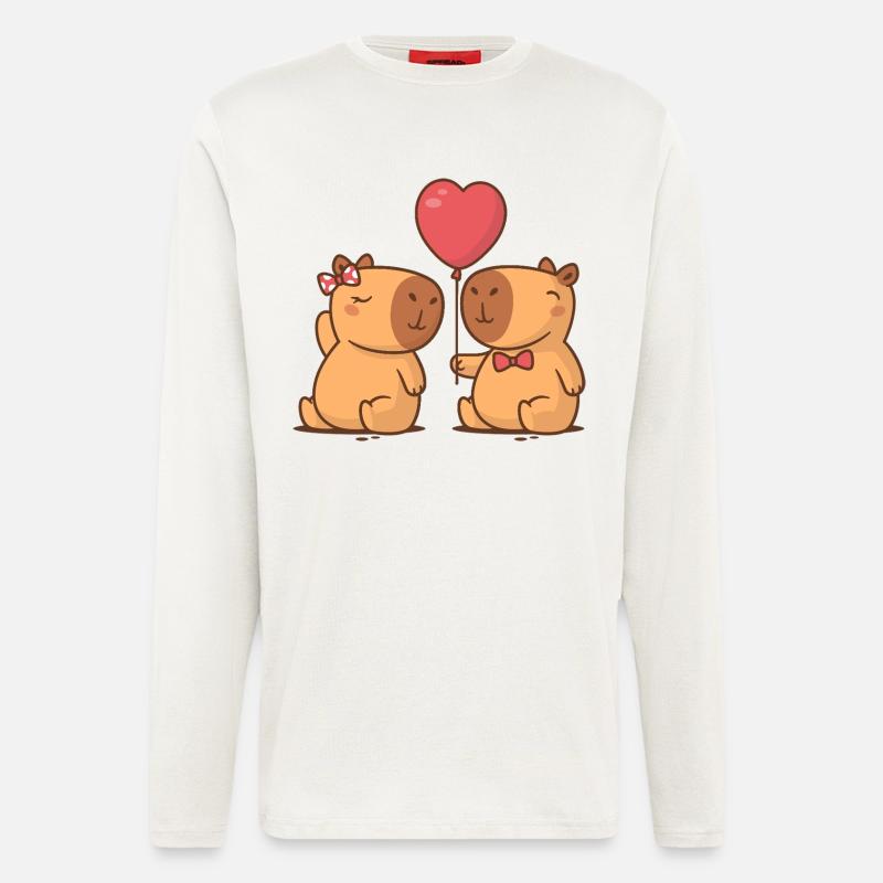 Capybara-Paar - Langarmshirt - made by SPREAD  - OFF WHITE