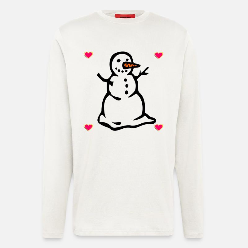 Schneemann Herz - Langarmshirt - made by SPREAD  - OFF WHITE