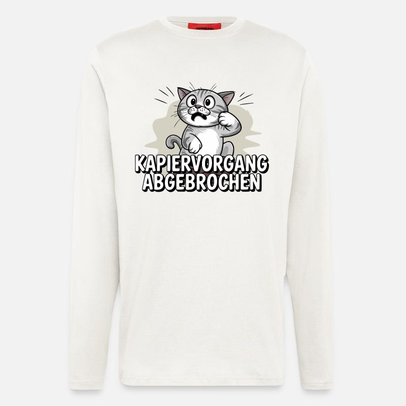 Copying process aborted – cat confused - Longsleeve - made by SPREAD - OFF WHITE