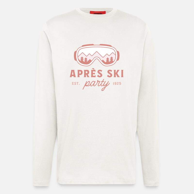 Apres Skiparty, Ski-Mädchen-Abend, pinke Ästhetik - Langarmshirt - made by SPREAD  - OFF WHITE