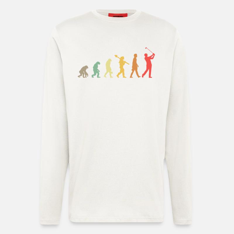 Golf Golfer Golfplatz Golfspieler Evolution - Langarmshirt - made by SPREAD  - OFF WHITE