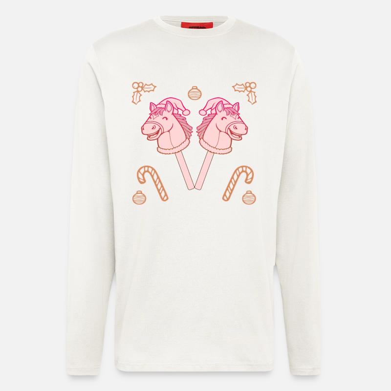 Hobby Horsing Weihnachten Pferde - Langarmshirt - made by SPREAD  - OFF WHITE
