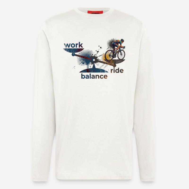 work - ride - balance: Achte darauf! - Langarmshirt - made by SPREAD  - OFF WHITE