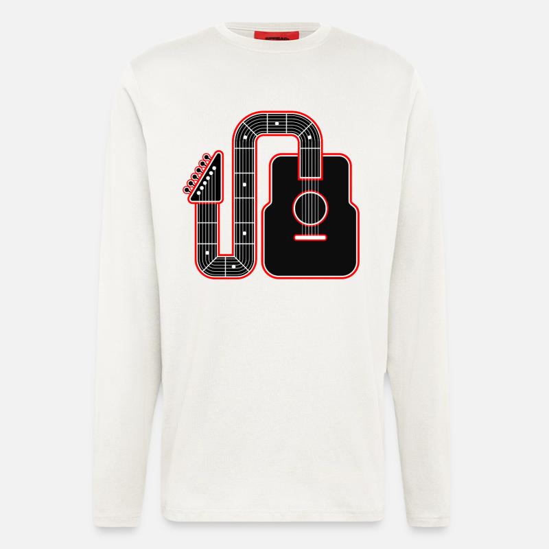 Abstrakte Gitarrenkunst - Langarmshirt - made by SPREAD  - OFF WHITE