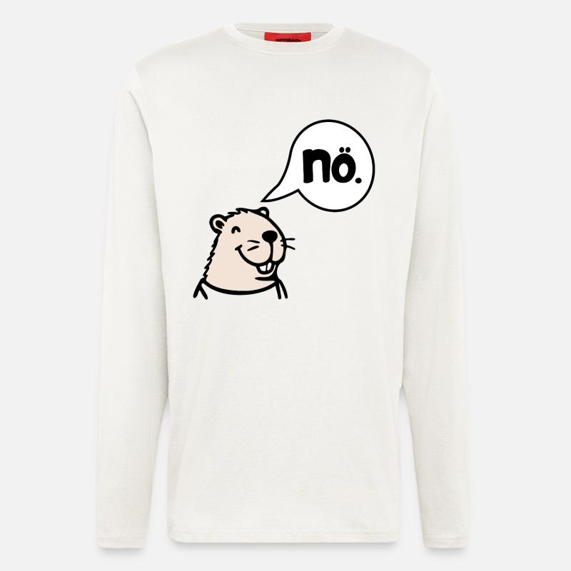 Capybara Absage Nö Nein - Langarmshirt - made by SPREAD  - OFF WHITE