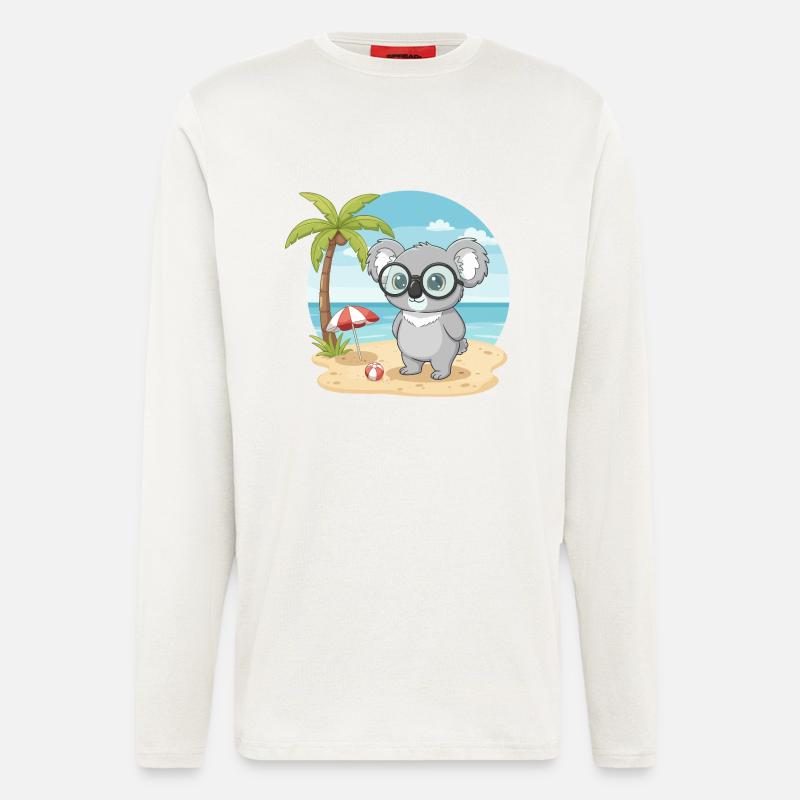 Süßer Koala mit Brille Strand-Sommerurlaub - Langarmshirt - made by SPREAD  - OFF WHITE