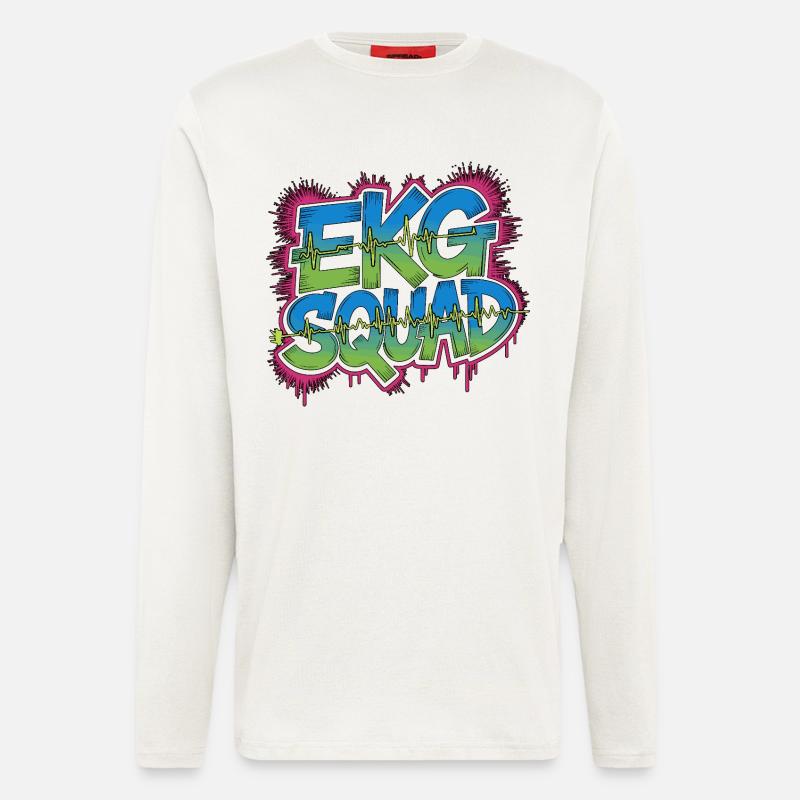 Cardiac Tech EKG Squad Pacemaker Technician - Langarmshirt - made by SPREAD  - OFF WHITE