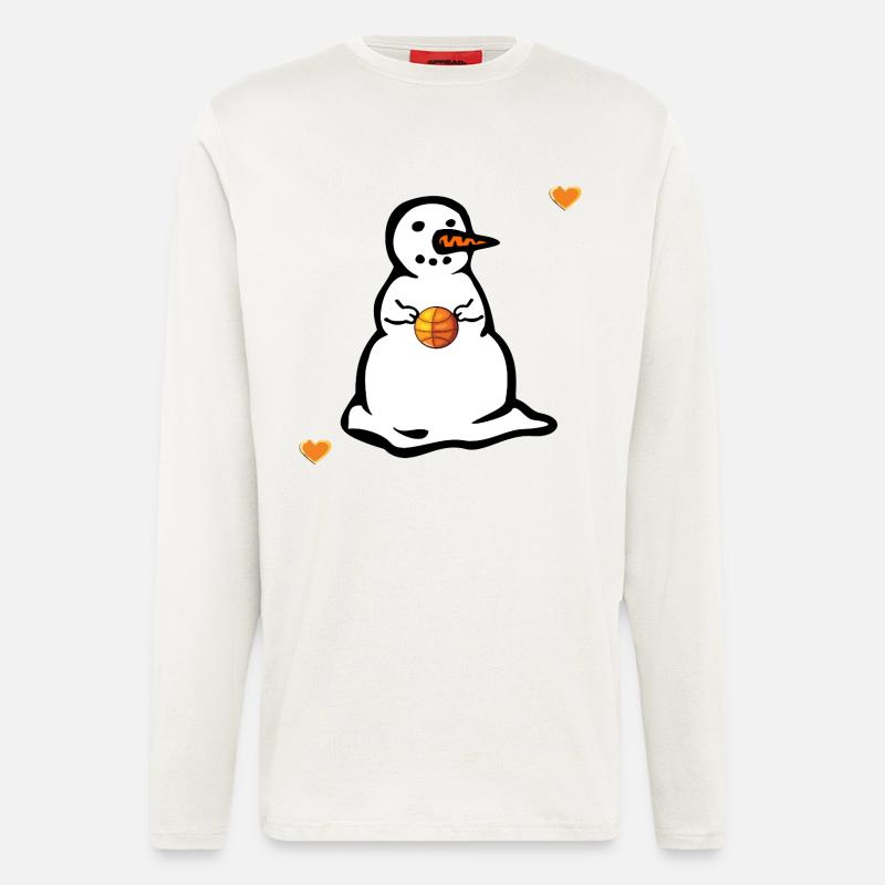 Winter Basketball Kinder Schneemann - Langarmshirt - made by SPREAD - OFF WHITE