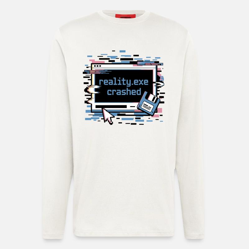Reality.exe Crashed Retro Pixel Design - Longsleeve - made by SPREAD  - OFF WHITE